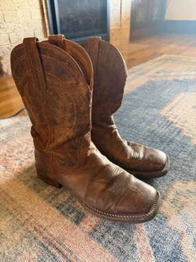 Men’s used tecovas cowboy western boots “doc” square toe 10D READ